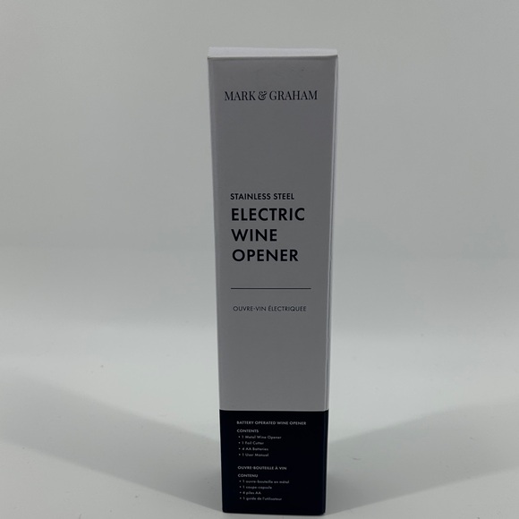 Mark&Graham Silver Electric Wine Opener Lux Barwear Cordless Medal Battery Power - Picture 4 of 9